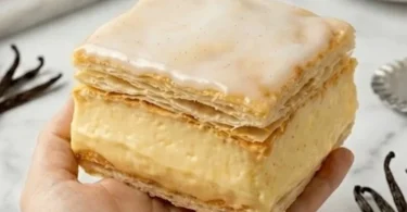Delicious custard squares dessert with a creamy filling and flaky crust