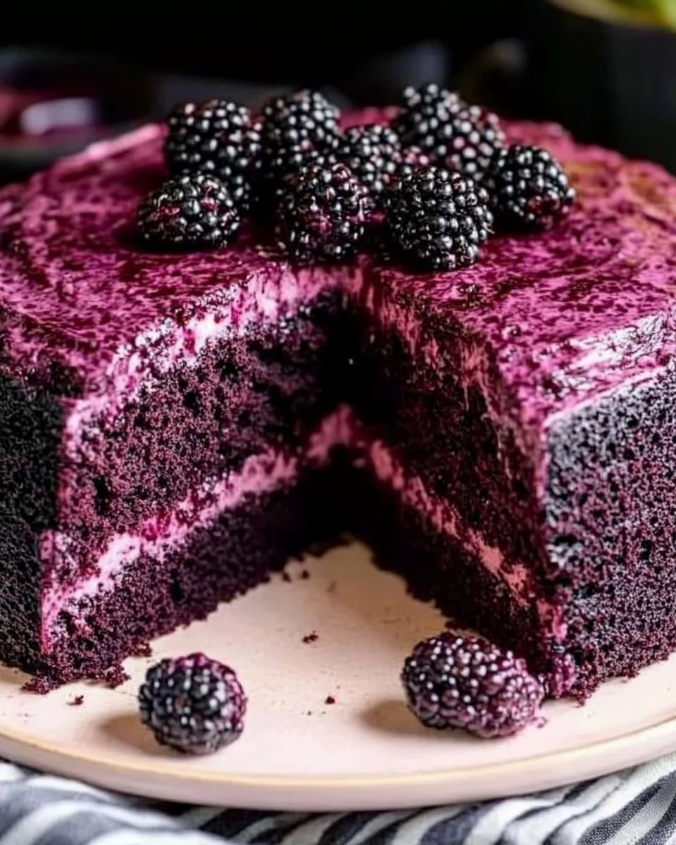 Dreamiest Blackberry Velvet Cake