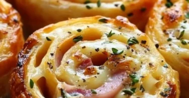 Easter Ham and Cheddar Pinwheels on a serving platter