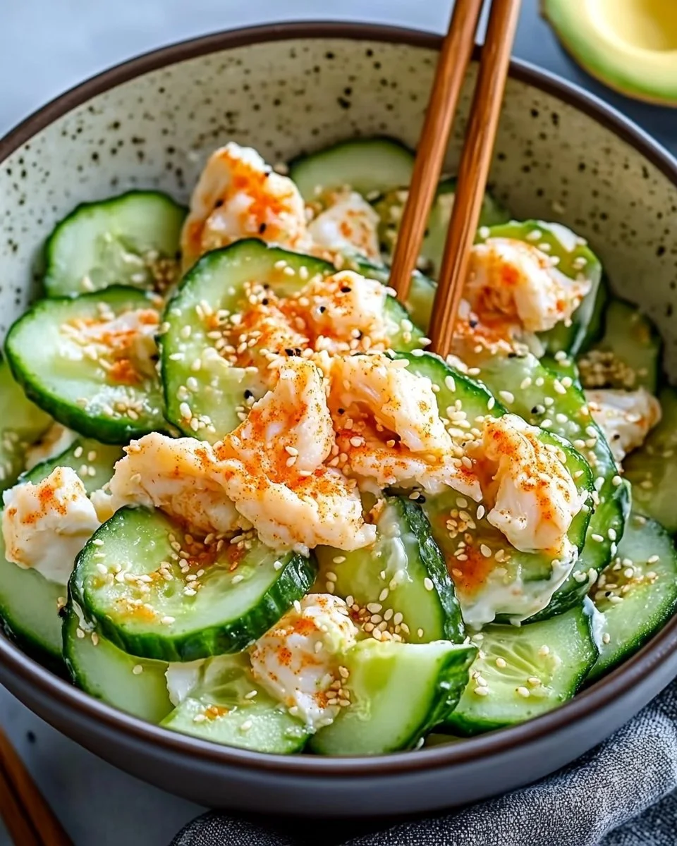 Easy California Roll Cucumber Salad