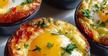 Fluffy cottage cheese egg muffins baked in a muffin tin for a healthy breakfast option.