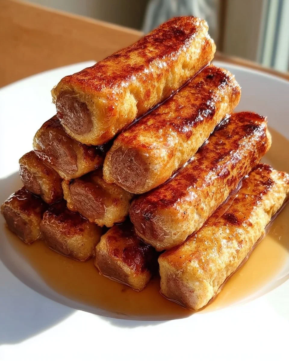 Delicious French Toast Roll-Ups filled with sweet ingredients