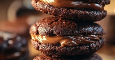 Delicious German Chocolate Whoopie Pies with coconut frosting on a plate