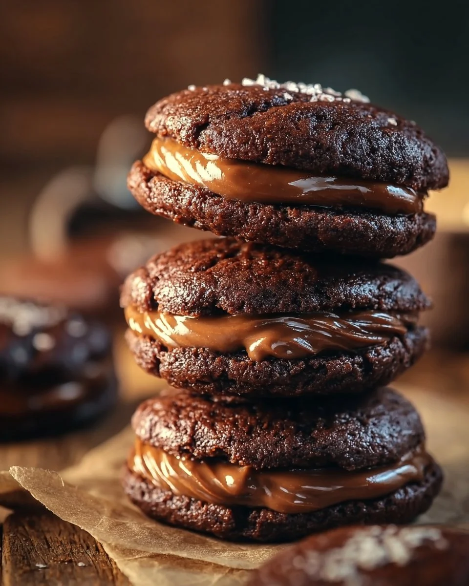 Delicious German Chocolate Whoopie Pies with coconut frosting on a plate