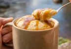 Golden syrup microwave mug cake in a mug, quick dessert recipe