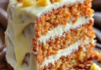 Delicious Hawaiian Carrot Pineapple Cake topped with tropical frosting