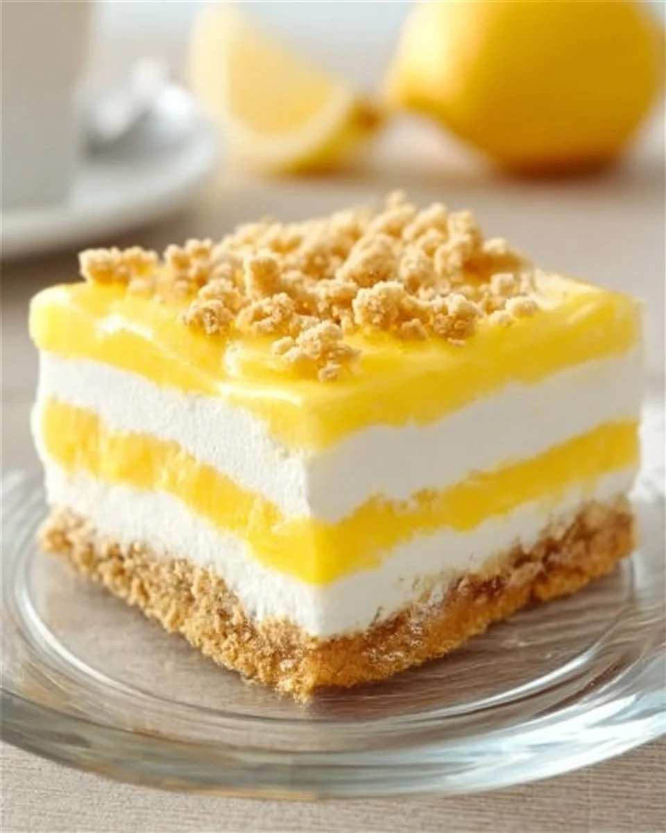 Heavenly Oreo Lemon Dessert with creamy layers and Oreo crust