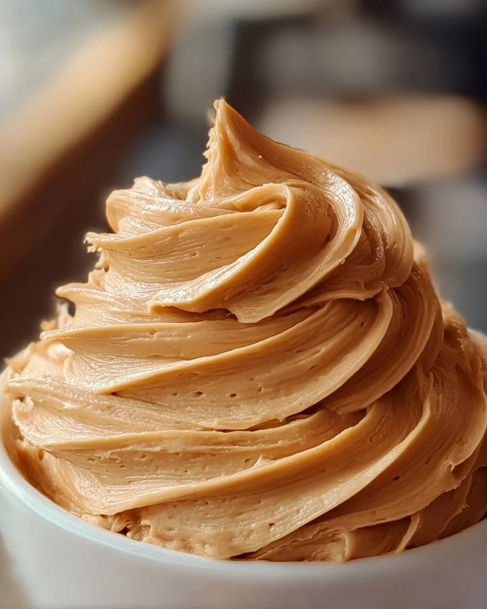 Delicious homemade peanut butter frosting spread on a chocolate cake