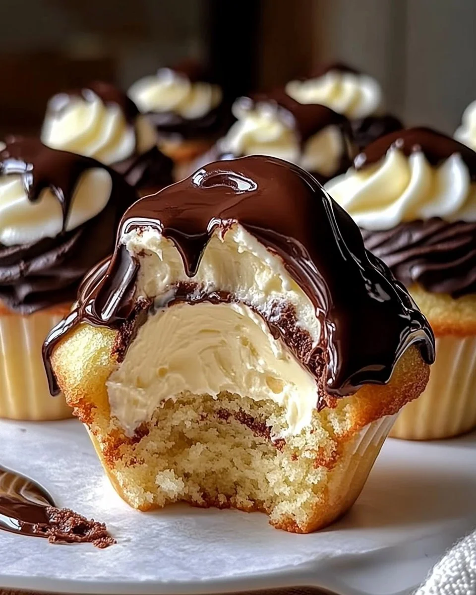 Irresistible Boston Cream Pie Cupcakes