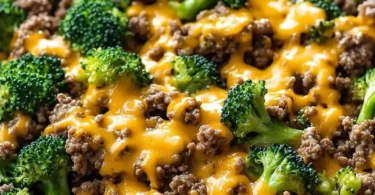 Delicious Keto Hamburger with Broccoli Skillet recipe