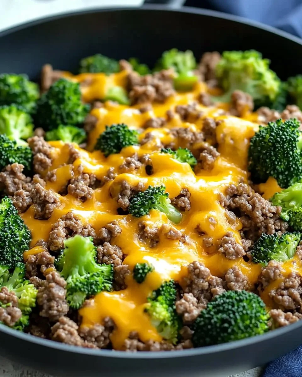 Keto Hamburger and Broccoli Skillet