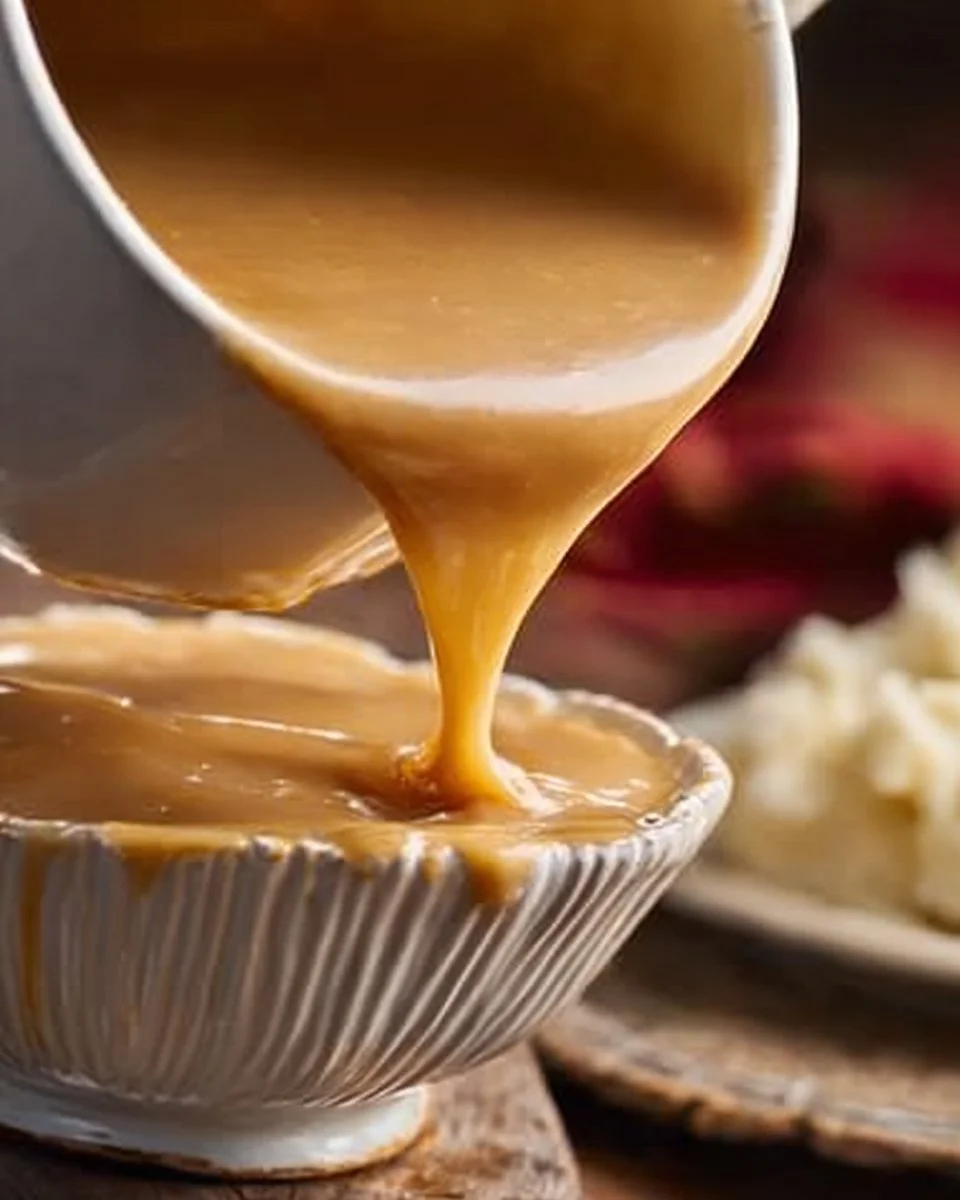 Delicious bowl of KFC Gravy served with fried chicken and biscuits