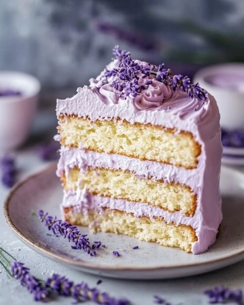 Lavender Cake with Lavender Buttercream