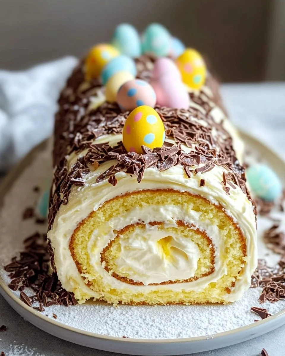 Lemon Easter Swiss Roll Cake