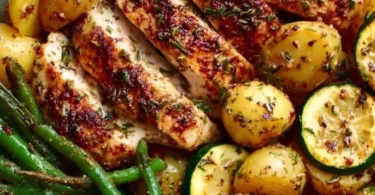 Lemon Garlic Chicken prepared for meal prep in containers.