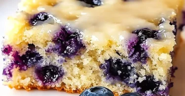 Lemon Glazed Blueberry Boyfriend Bait dessert with fresh blueberries and lemon glaze