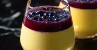 Delicious and creamy lemon panna cotta served in a glass
