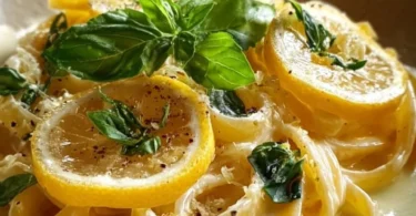 Delicious Lemon Ricotta Pasta topped with fresh herbs and lemon zest.