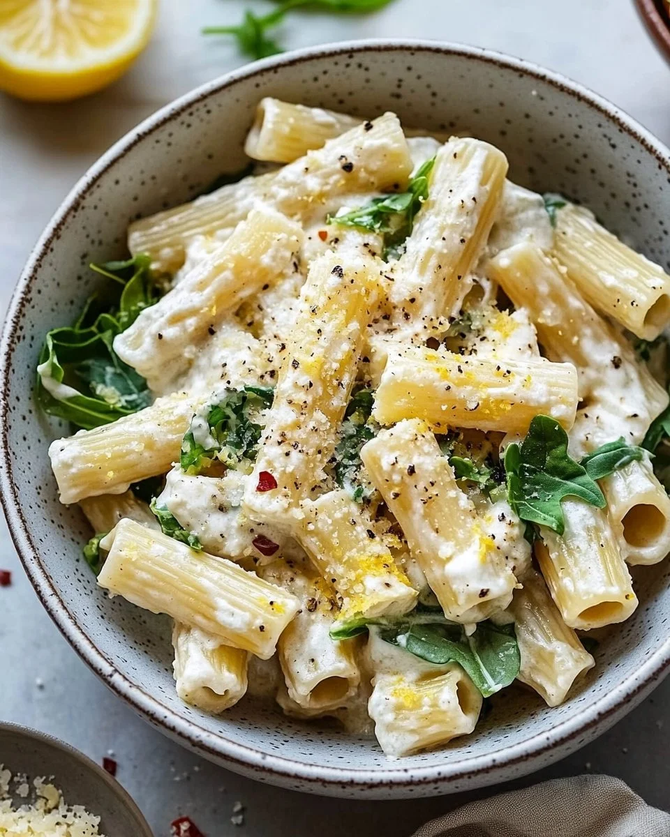 Lemon Ricotta Pasta With Arugula
