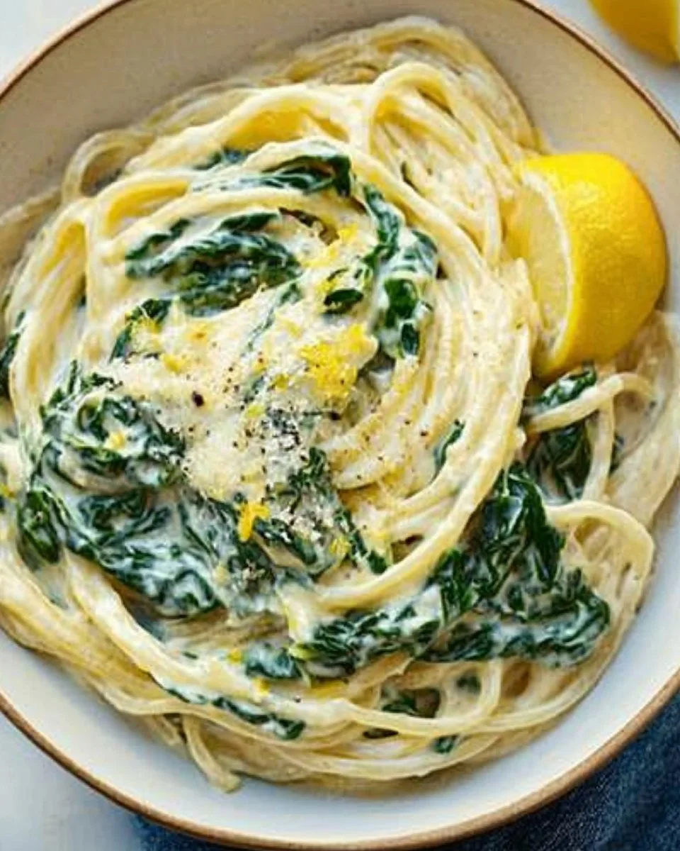 Lemon Ricotta Pasta with Spinach