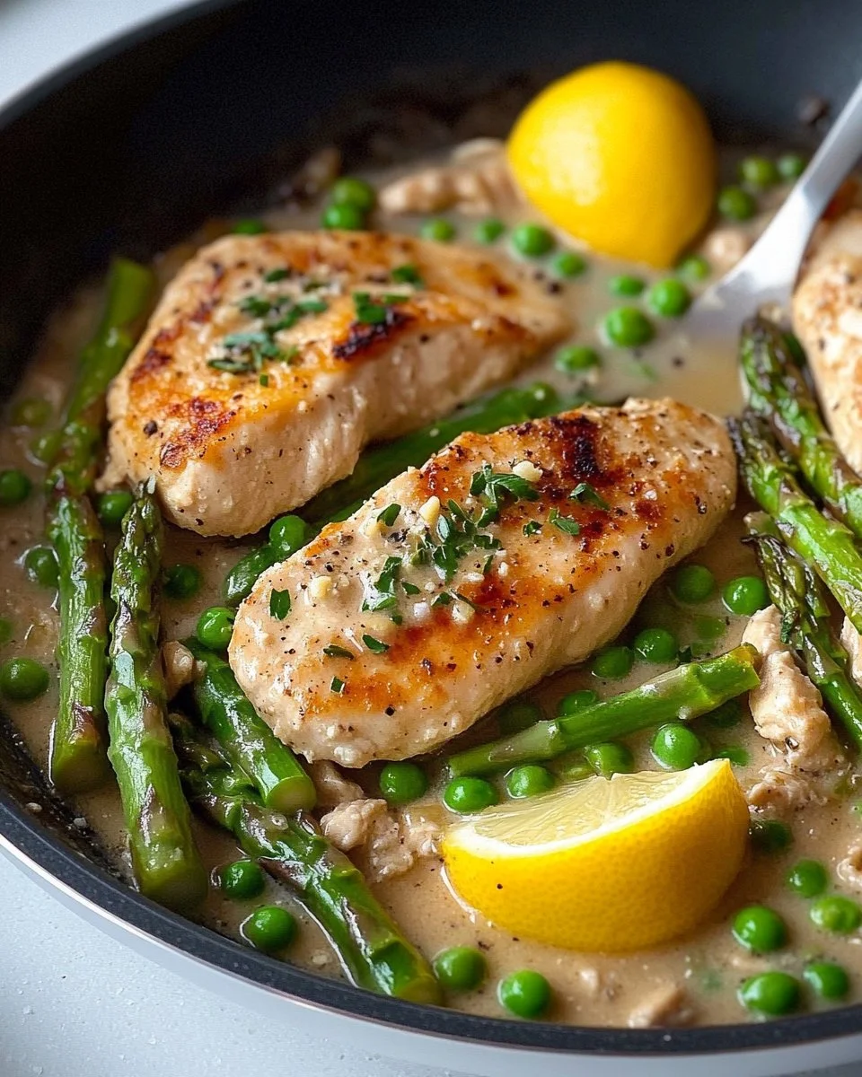 Lemon Spring Chicken and Asparagus Skillet Meal