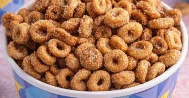 Delicious mini donuts topped with hot buttered Cheerios.