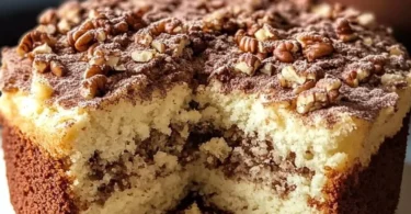 Mom’s Sour Cream Coffee Cake with a moist texture and delicious topping