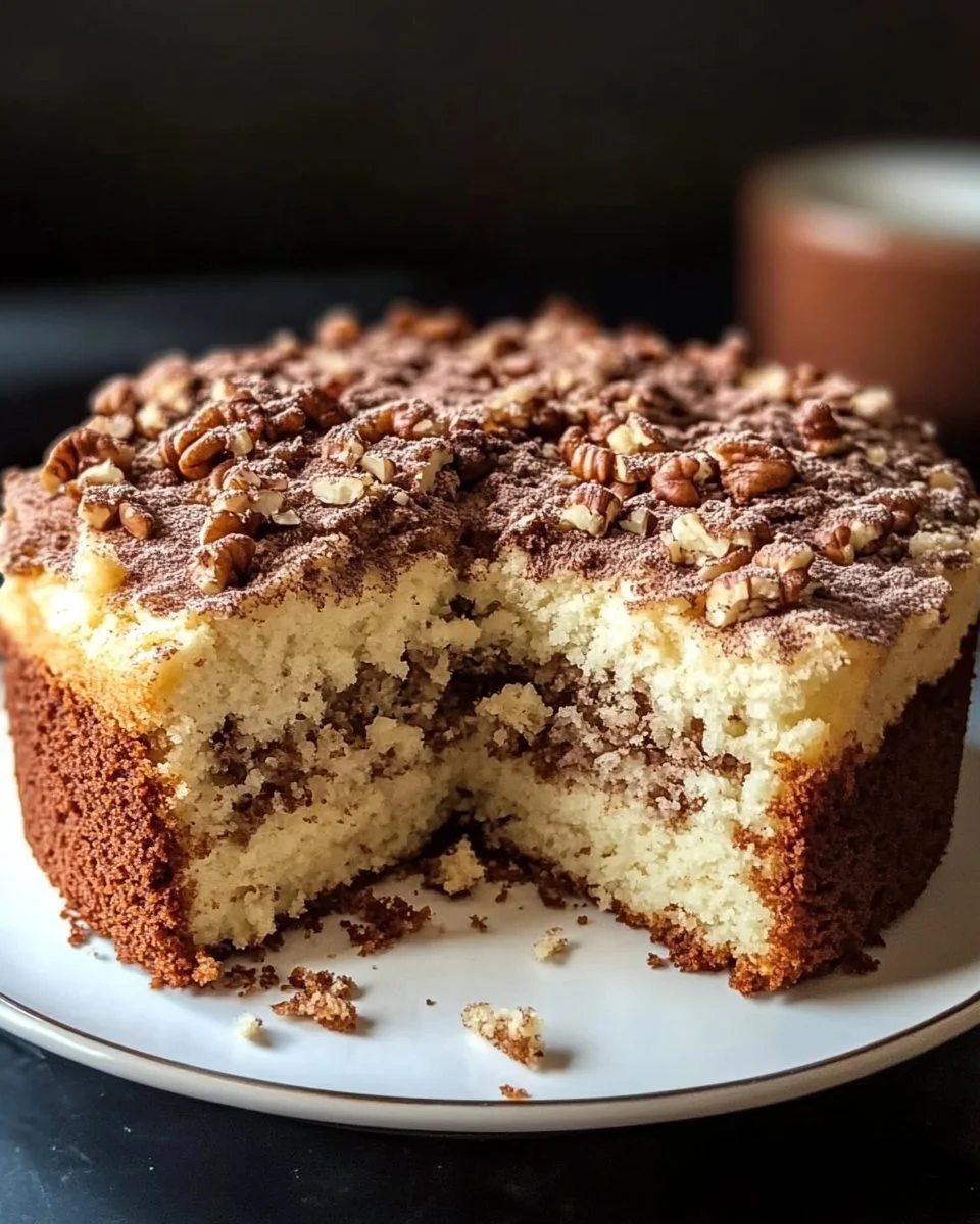 Mom’s Sour Cream Coffee Cake with a moist texture and delicious topping