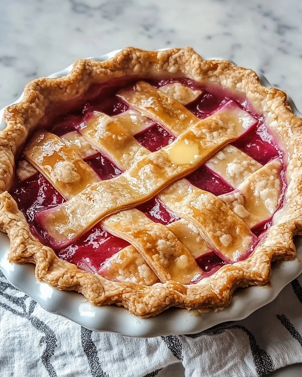 Delicious slice of old-fashioned rhubarb pie on a plate with a fork