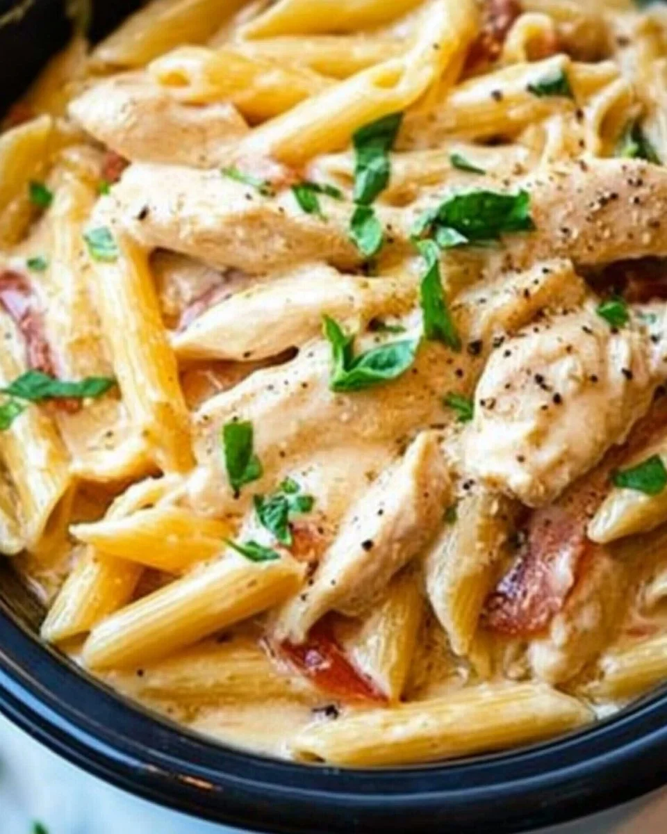 Delicious Olive Garden Chicken Pasta served in a bowl with fresh ingredients.