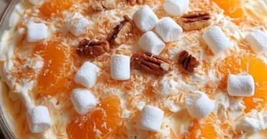 Delicious Orange Dreamsicle Salad with oranges, yogurt, and crunchy toppings