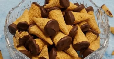 Peanut Butter Bugle Bites – a delicious snack treat made from bugles and peanut butter