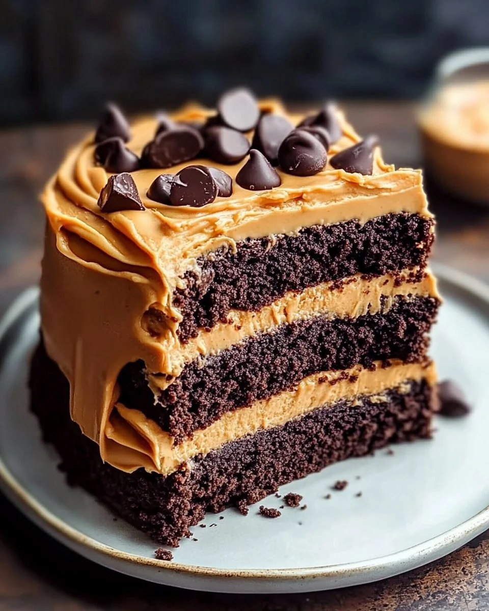 Peanut Butter Cookie Dough Brownie Layer Cake