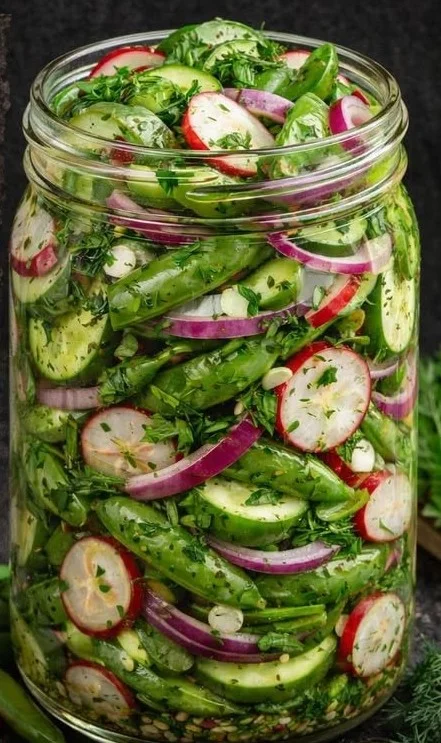 Pickled Snap Pea Salad Jar