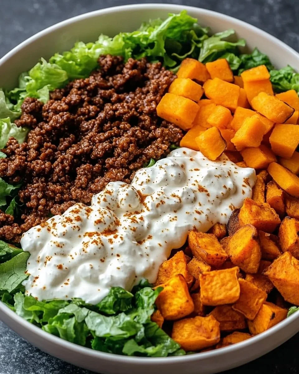 Healthy Protein Taco Bowl with vibrant toppings and ingredients