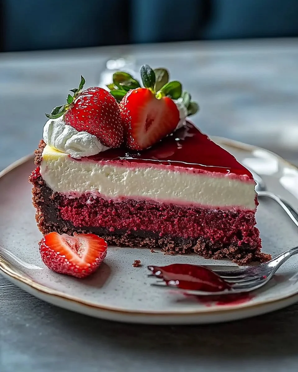 Red Velvet Strawberry Cheesecake