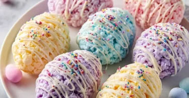Colorful Rice Krispies Easter Egg Treats for spring celebrations