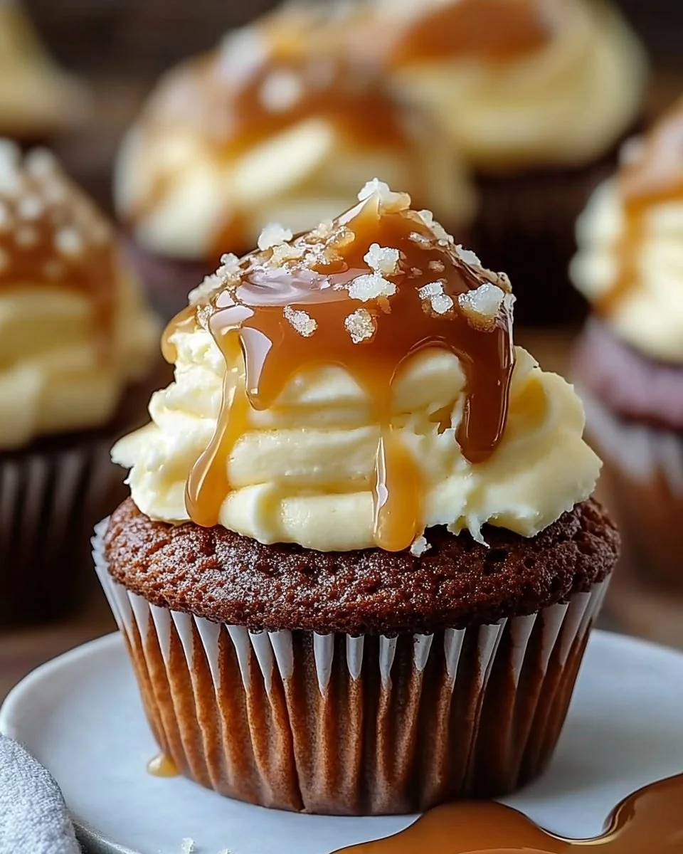 Salted Caramel Cream Cheese Cupcakes