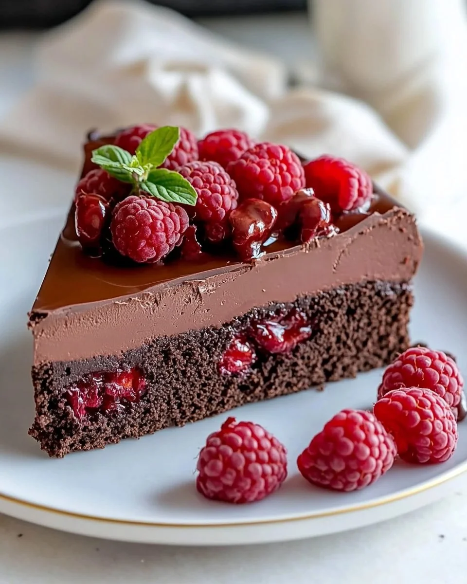 Silky Chocolate Raspberry Mousse Cake