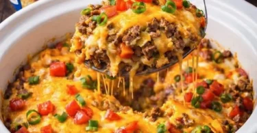 Delicious Slow Cooker John Wayne Casserole ready to serve.