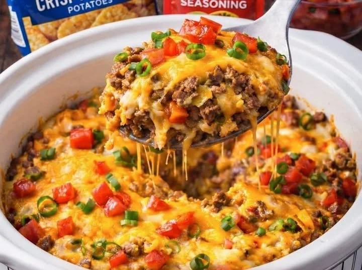 Delicious Slow Cooker John Wayne Casserole ready to serve.