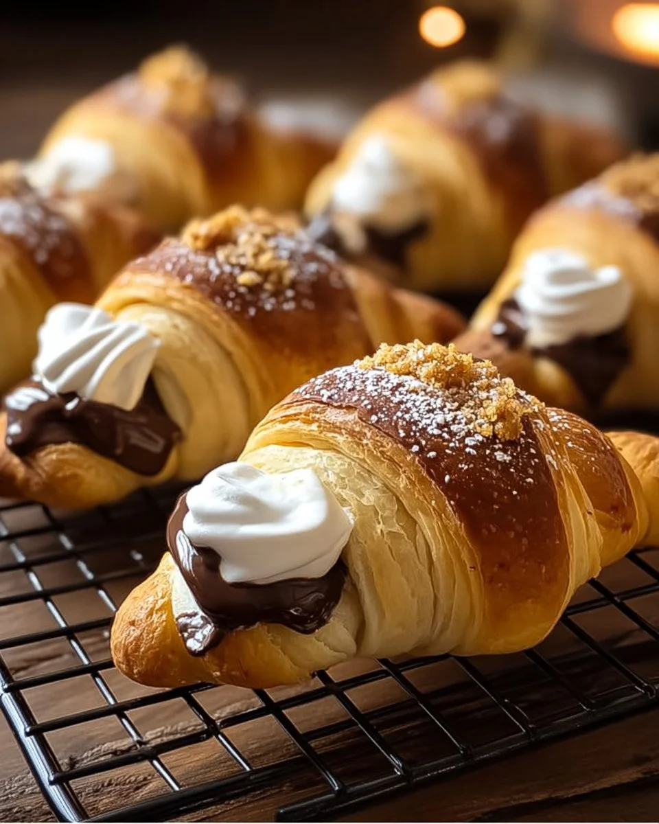 Delicious S'mores Crescent Rolls with chocolate, marshmallows, and graham crackers