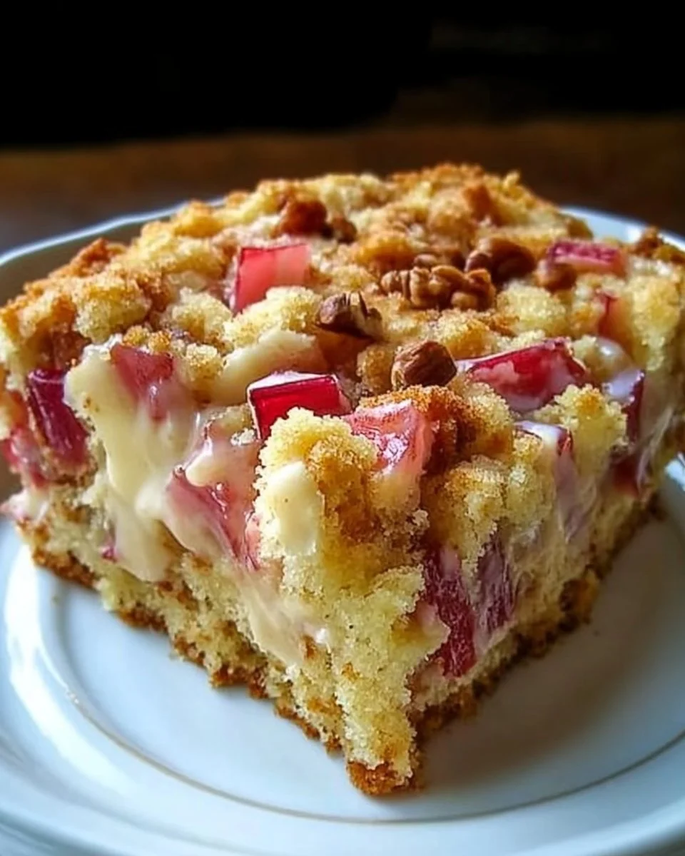 Sour Cream Rhubarb Coffee Cake