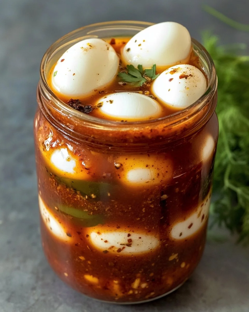 Spicy Bloody Mary Brined Eggs