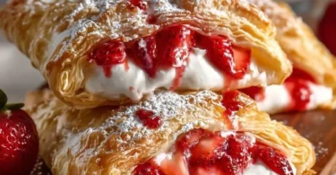 Strawberry Cheesecake Turnovers with fresh strawberries and cream cheese filling
