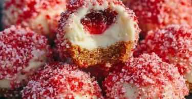 Strawberry Crunch Cheesecake Bites on a plate, perfect for dessert lovers.