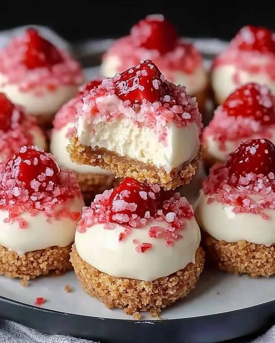 Strawberry Crunch Cheesecake Bites