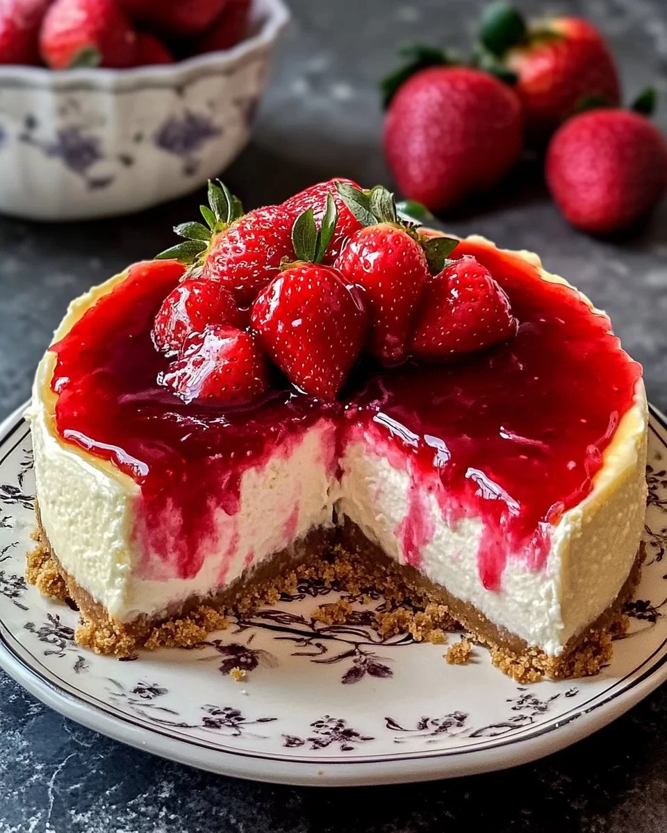 Strawberry Swirl Cheesecake