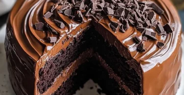 Super moist chocolate cake with chocolate ganache topping