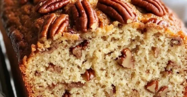 Loaf of Sweet Alabama Pecan Bread fresh out of the oven